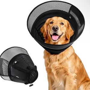 Inflatable Dog Cone After Surgery Soft Adjustable Elizabethan Collar Large